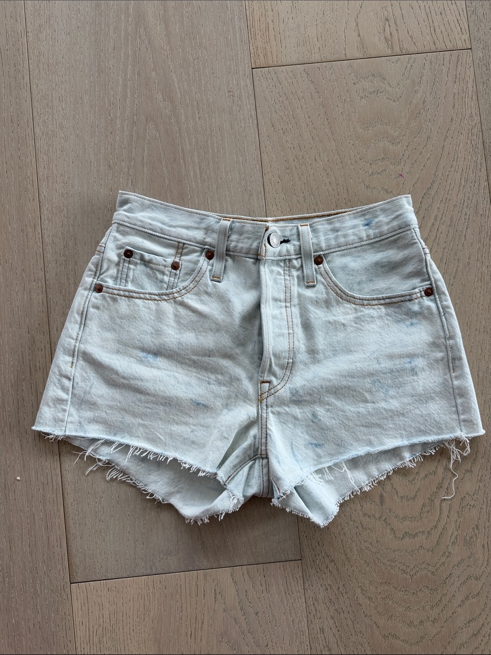 Levi's Light Blue Distressed Denim Cutoff Shorts